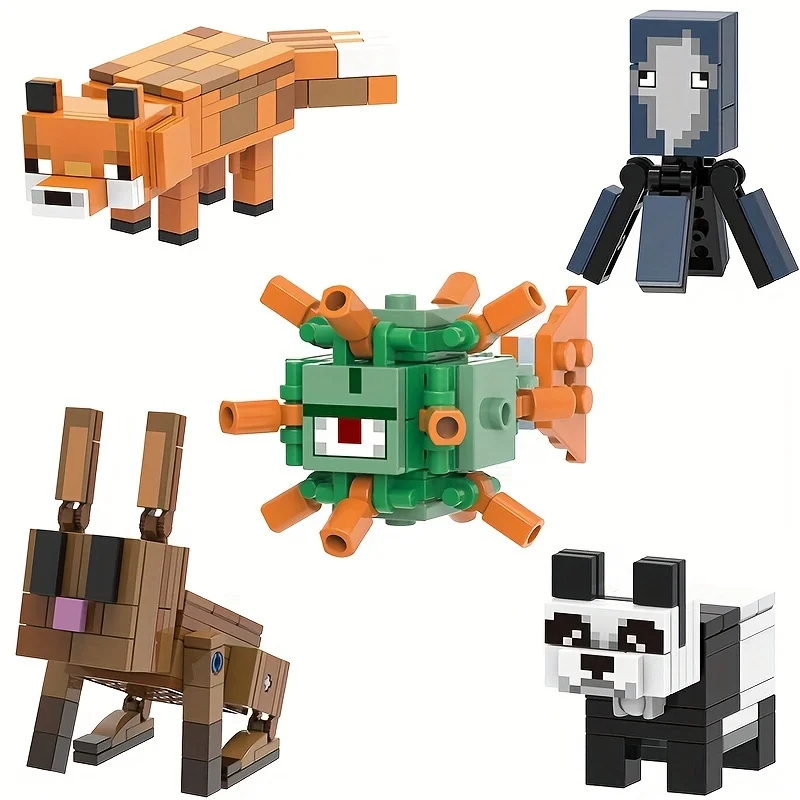

5cps Mini Classic Cartoon Block Figures, Gifts, Educational Toys, Christmas Gifts, Halloween Gifts