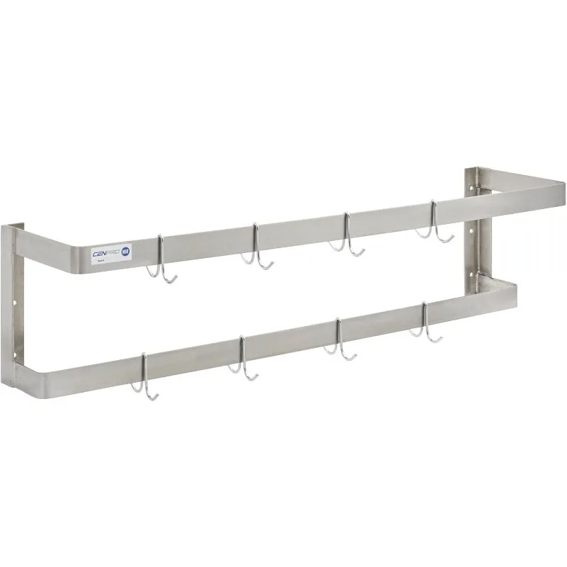 

Commercial Kitchen Pot Rack, 36" Stainless Steel Wall-Mounted Double Line Pot Rack (#29N-084)