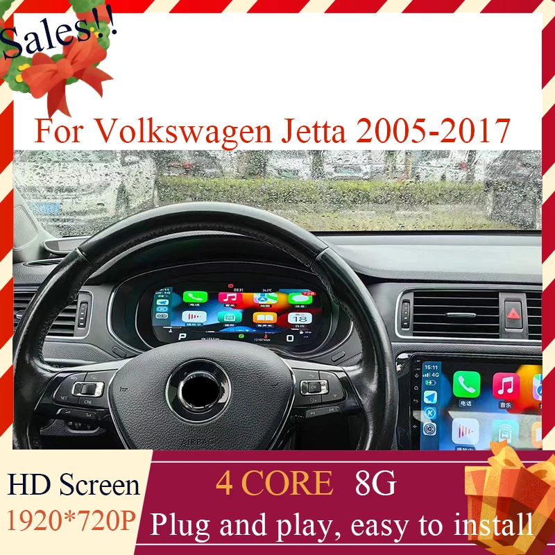 LCD Speedmeters For Volkswagen VW Jetta Mk6 2005-2017 Dashboard Car Digital Cluster Instrument CockPit Linux System