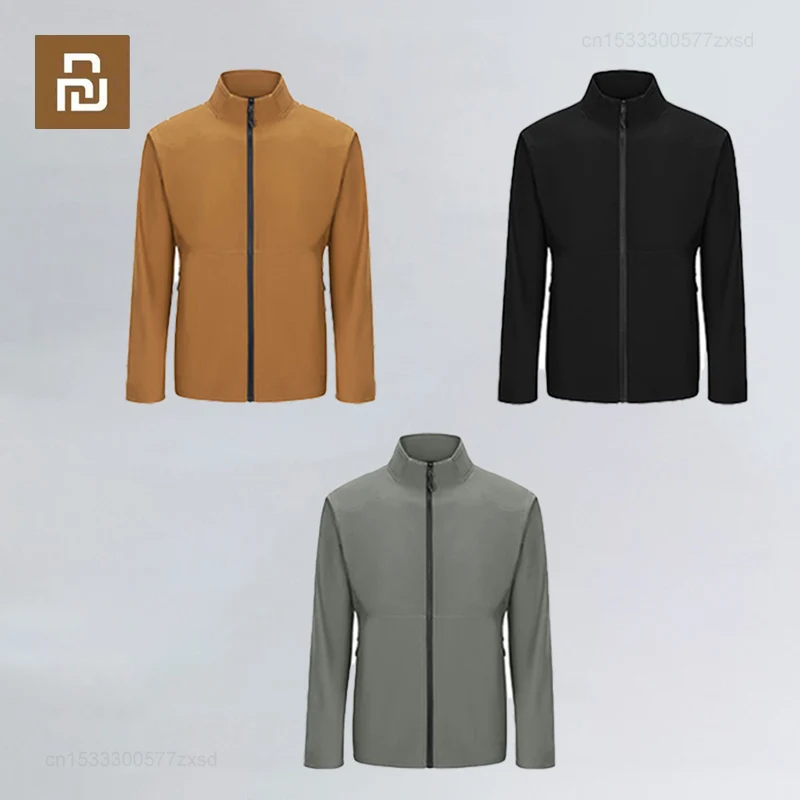 Youpin 90fun Thin Fleece Waterproof Stand-up Collar Jacket Coat Outdoor Leisure Business Men Collar Winter Warm Cardigan Jacket