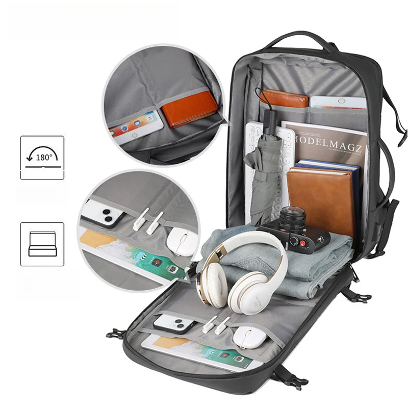 Large Capacity Multi-Functional Expansion Shoe Warehouse Shoe Storage Business Computer Backpack Charging Waterproof Student Tra