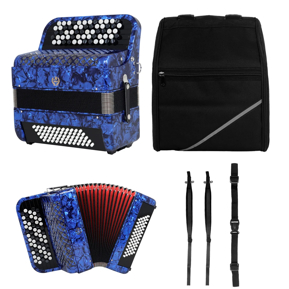 

M MBAT Bayan Accordion 62 keys 60 Bass Accordion Music Instrument Professional Sheepskin Bellows Accordion with Storage Bag