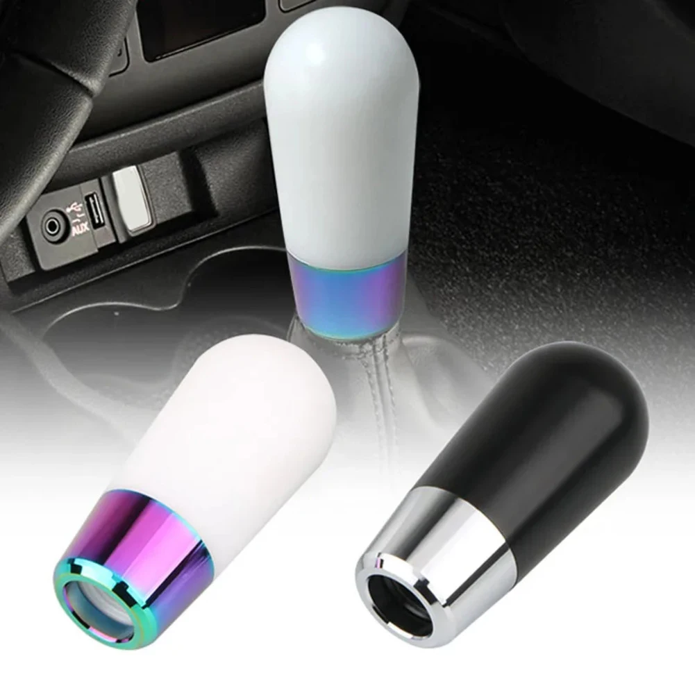 

1x Car Gear Shift Knob Manual Vehicles Car Accessories Acrylic Black White Car Gear Shift Knob Head Speed Gear Shift Lever