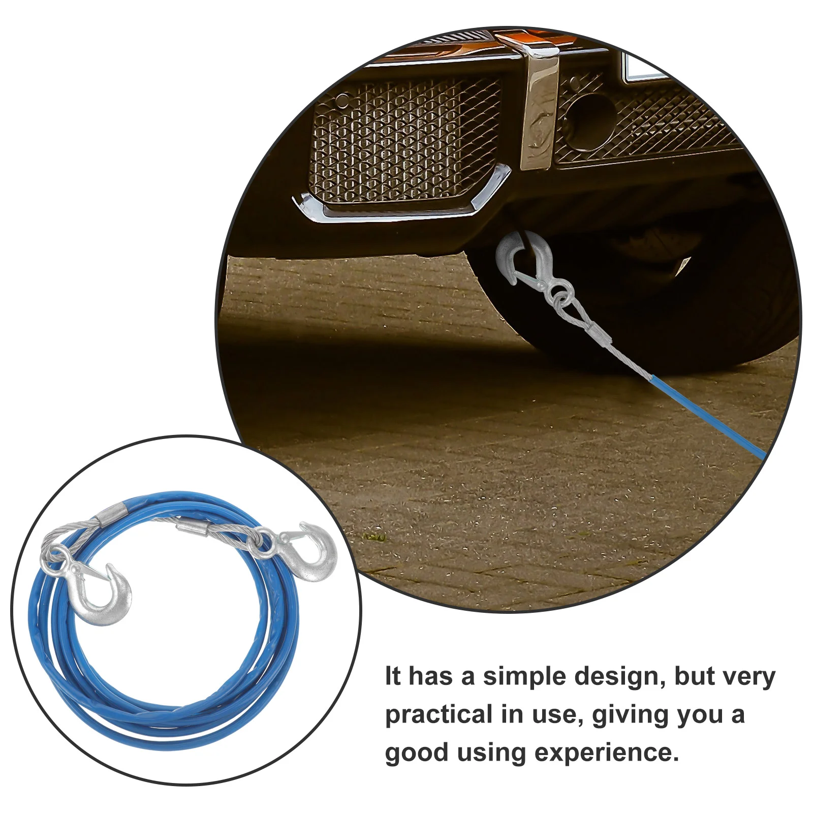 Tow Rope Chains with Hooks Car Dolly Towing Straps Heavy Duty Trailer Ropes for Vehicles