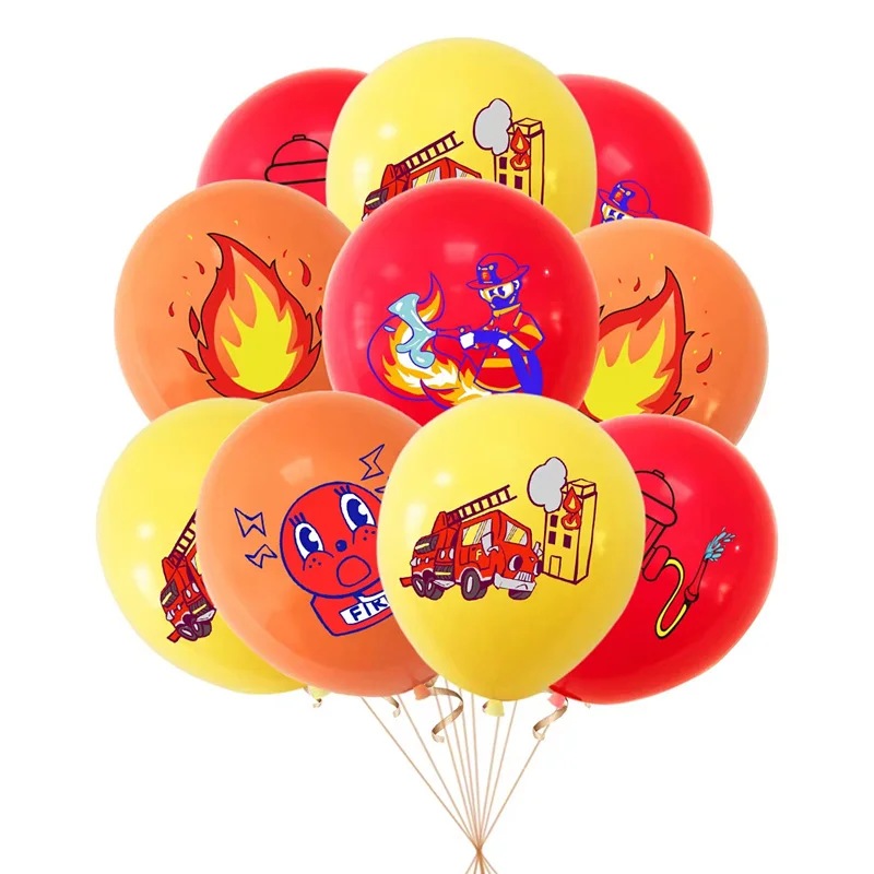 10/50 Stück Feuerwehrmann Sam Latex Ballons Kinder Jungen Feuerwehrmann Geburtstag Party Supplies Feuerwehrauto Thema Babyparty Dekor – Detail 2
