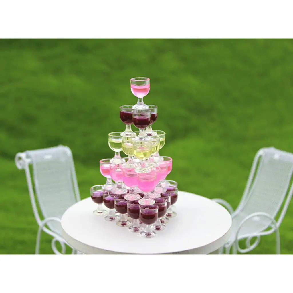 Set of 10 Pieces Miniature Champagne Cup Glasses Dollhouse Foods Groceries Kitchen Fairy Garden Decorations