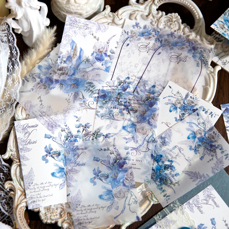 Yoofun 30sheets Dual-material Flowers Material Paper Book Floral Background Scrapbooking Decoration Papers Journal Gift Card