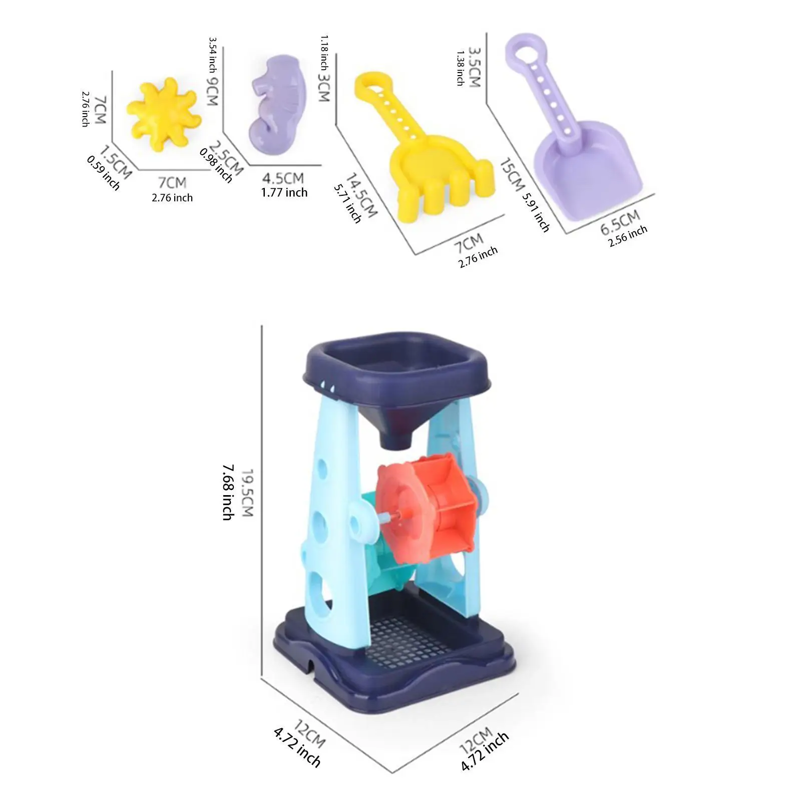 Brinquedo de roda de areia e água, funil de peneiração de água, portátil, resistente, colorido, praia, areia, para praia, piscina, crianças, caixa de areia ao ar livre