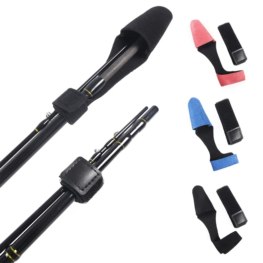 

2pcs/set Fishing Rod Tip Cover and Rod Tie Truss Cane Sleeves Pole Glove Protector Case Fastening Strap Set Accessories