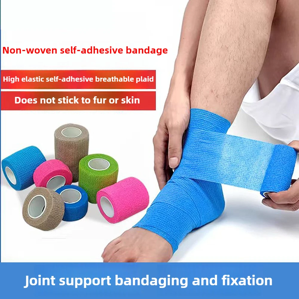 

5pcs non-woven sports elastic bandage protective self-adhesive bandage portable breathable and moisture wicking wrist guard new