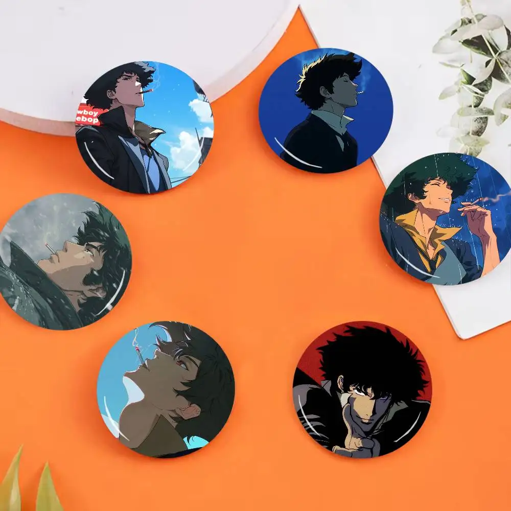 Insignias de Cowboy Bebop, 25, 32, 44, 58, 75 mm, redondas, para cosplay, decoración de bolsos, para coleccionistas, regalos para amigos, broches, souvenirs.