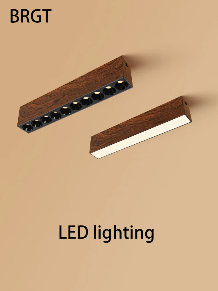 led-spotlight-vintage-style-long-strip-ceiling-lamp-walnut-color-surface-mounted-downlight-wood-grain-grill-spot-light-110v-220v