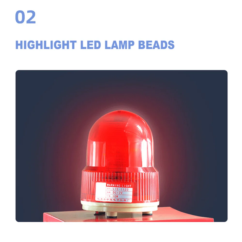 LED 産業用可聴および視覚警報屋外ポートクレーン警報 100 ワット 220 V/380 V 調整可能なボリューム