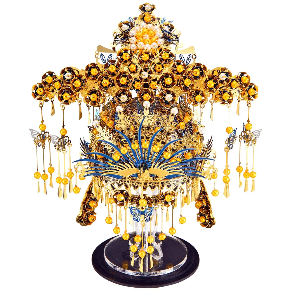 Piececool 3D Puzzles for Adult Phoenix Coronet for Wedding Metal Model Kits Assembly Jigsaw for Home Decoration Best Gifts