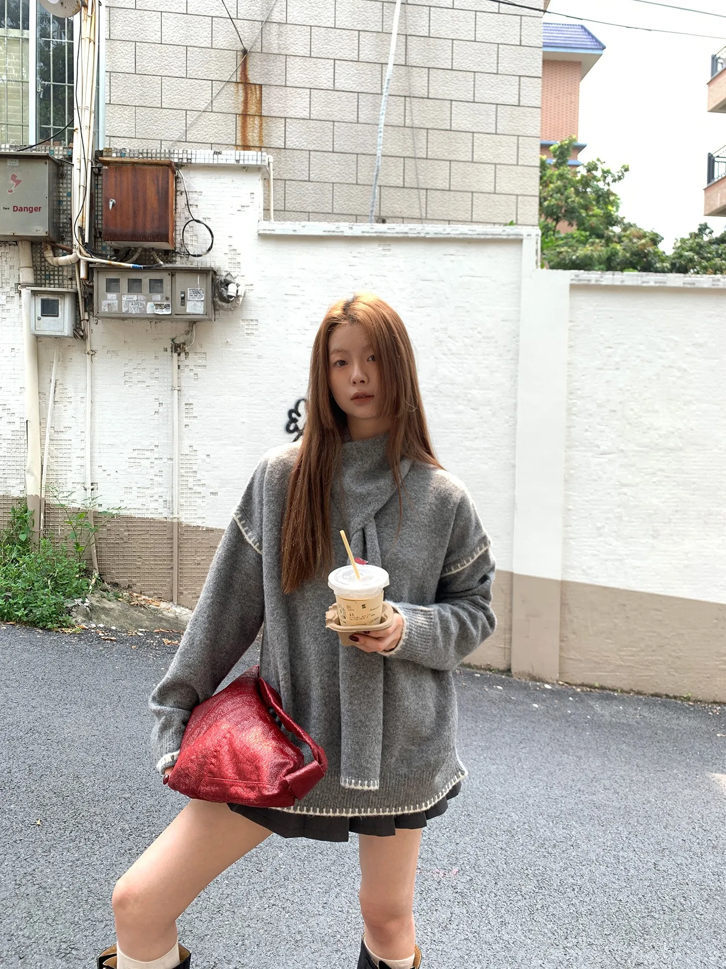 

ay Knitted Loose Sweater Women's Autumn Winter Lazy Design Sense Overhead Sle Comfortable Faionable Casual Long Sve Top