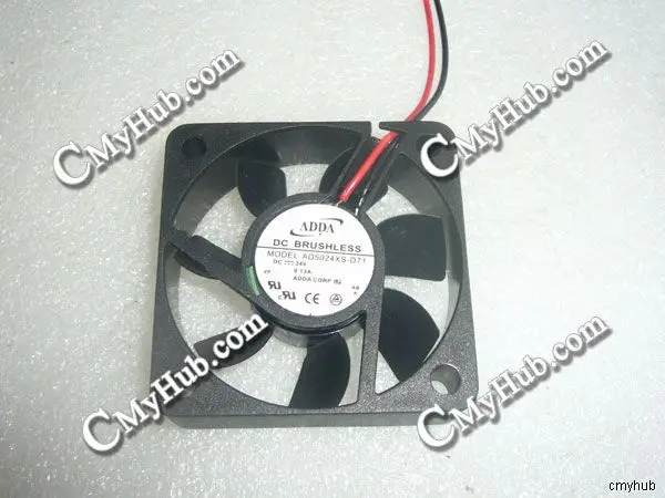 For ADDA AD5024XS-D71 DC24V 0.13A 5015 5CM 50mm 50x50x15mm 2Pin 2Wire Cooling Fan AD5024XS-D71