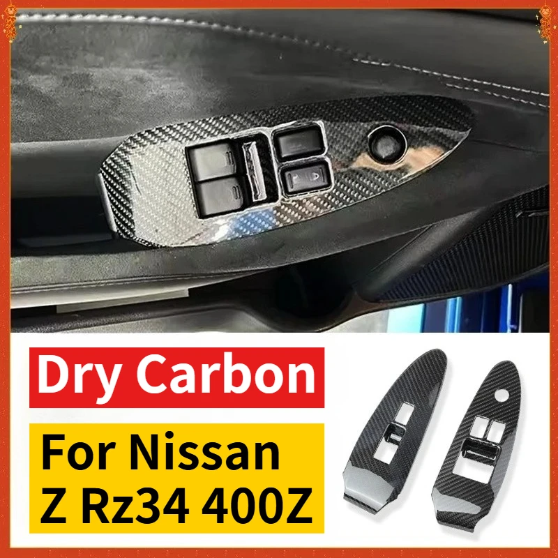 

For Nissan Z Rz34 400Z Real Dry Carbon Fiber 2023+ Interior True Front Door Panel Interior Decoration Modification Accessories