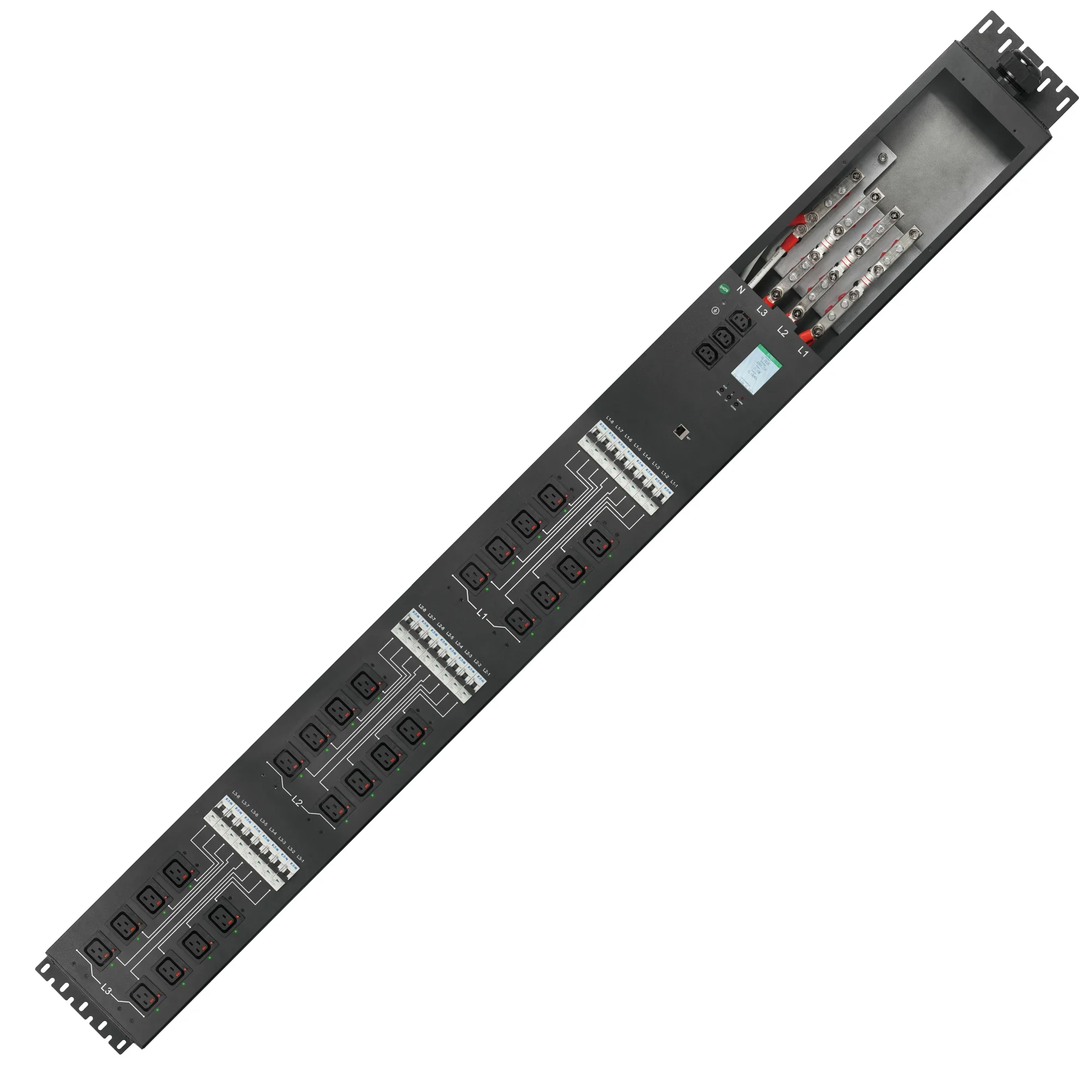 ETL Approval Durable PDU Socket 24ports 3 Phase C19 160A Smart Pdu for High Power Overclocking