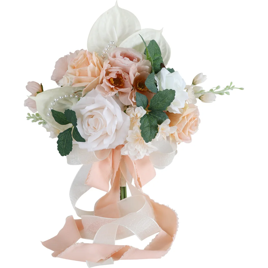 Western wedding accessories Bride's bouquet simulation flower Rose hand held garland Bridegroom corsage sisters wrist flower