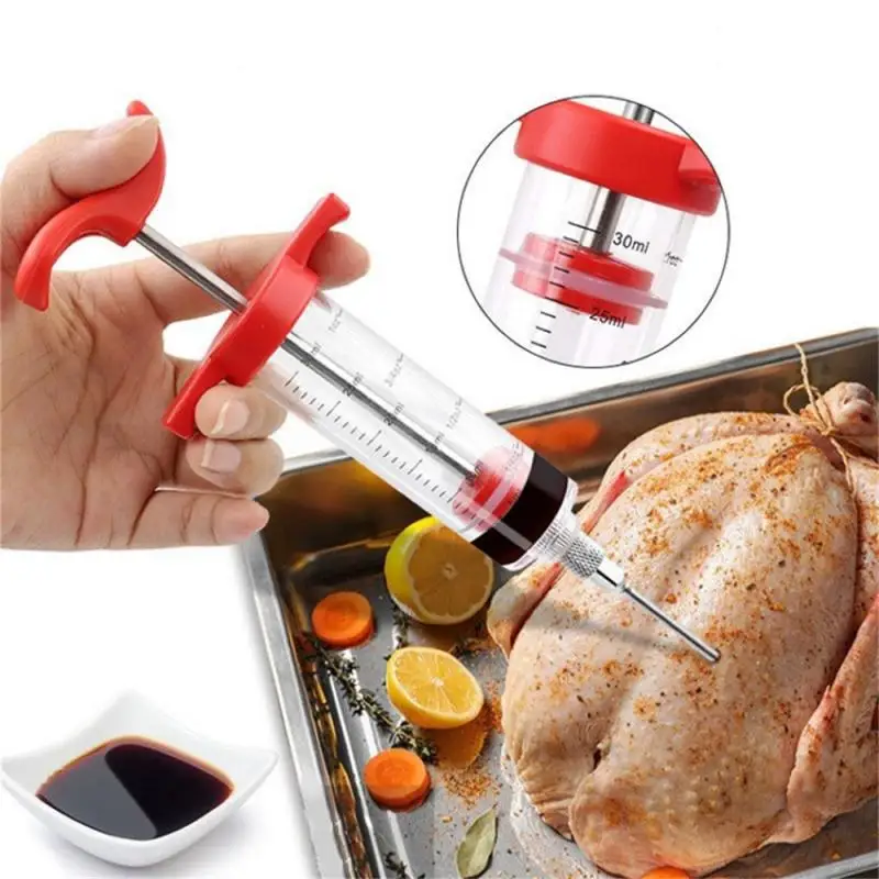 Meat Injector Syringe With 1 Marinade Injector Needles for BBQ Grill Turkey Injector Kit Marinade Flavor Injector Kitchen Tools