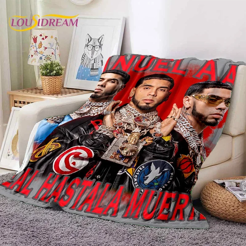 Customize Free Anuel AA Rapper Hip Hop Singer Soft Flannel Blanket for Beds Bedroom Sofa Picnic,Throw Blanket for Outdoor Leisur