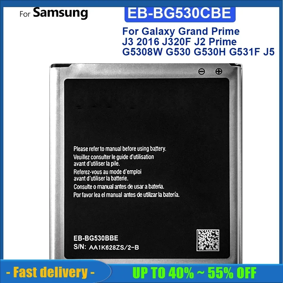 EB-BG530CBE EB-BG531BBE Mobile Phone Battery For Samsung Galaxy Grand Prime J3 2016 J320F J2 Prime G5308W G530 G530H G531F J5