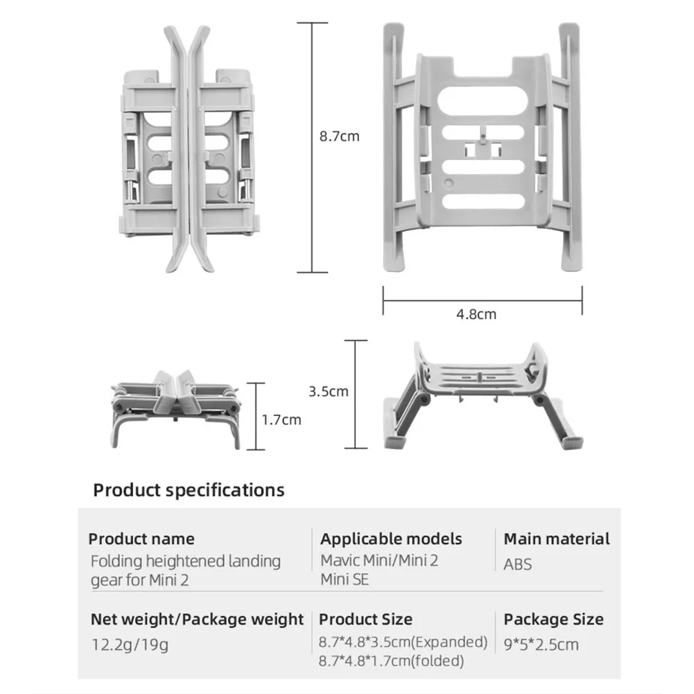 Extended Height Foldable Landing Gear Tripod Stand Mini Drone Accessories Extension Legs for DJI Mini 2/Mavic Mini