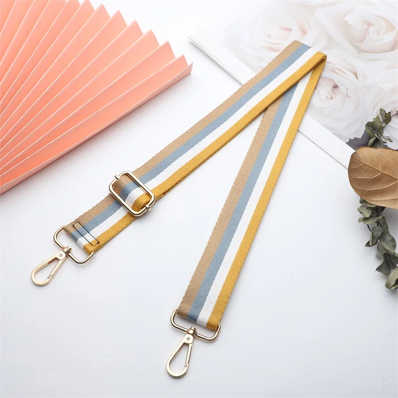 Bag Shoulder Girdle Accessories All-Match Adjustable Striped Style Personality Strap Wide Bag With Diagonal Shoulder Belt Strap