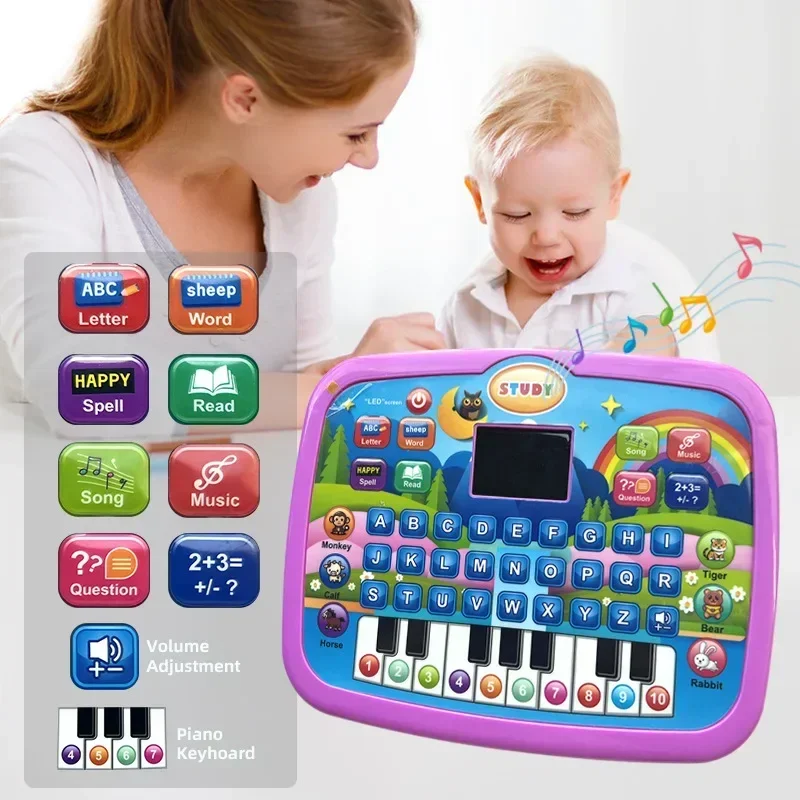 Kids Educational Tablet Toy Age 3+ Literacy Math Music Learning Machine Multifunctional Learning Toy Birthday Christmas Gifts