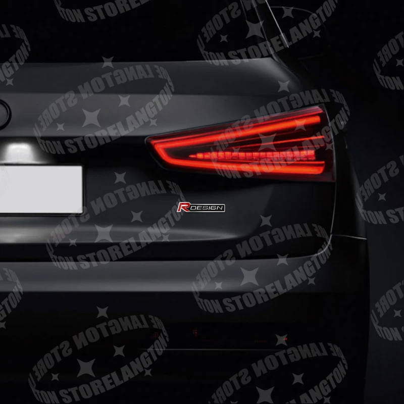 Insignia de emblema de rejilla de diseño R de carrocería de coche de Metal, 3D pegatina, calcomanías traseras para Volvo XC90, XC40, S60, XC60, V50,