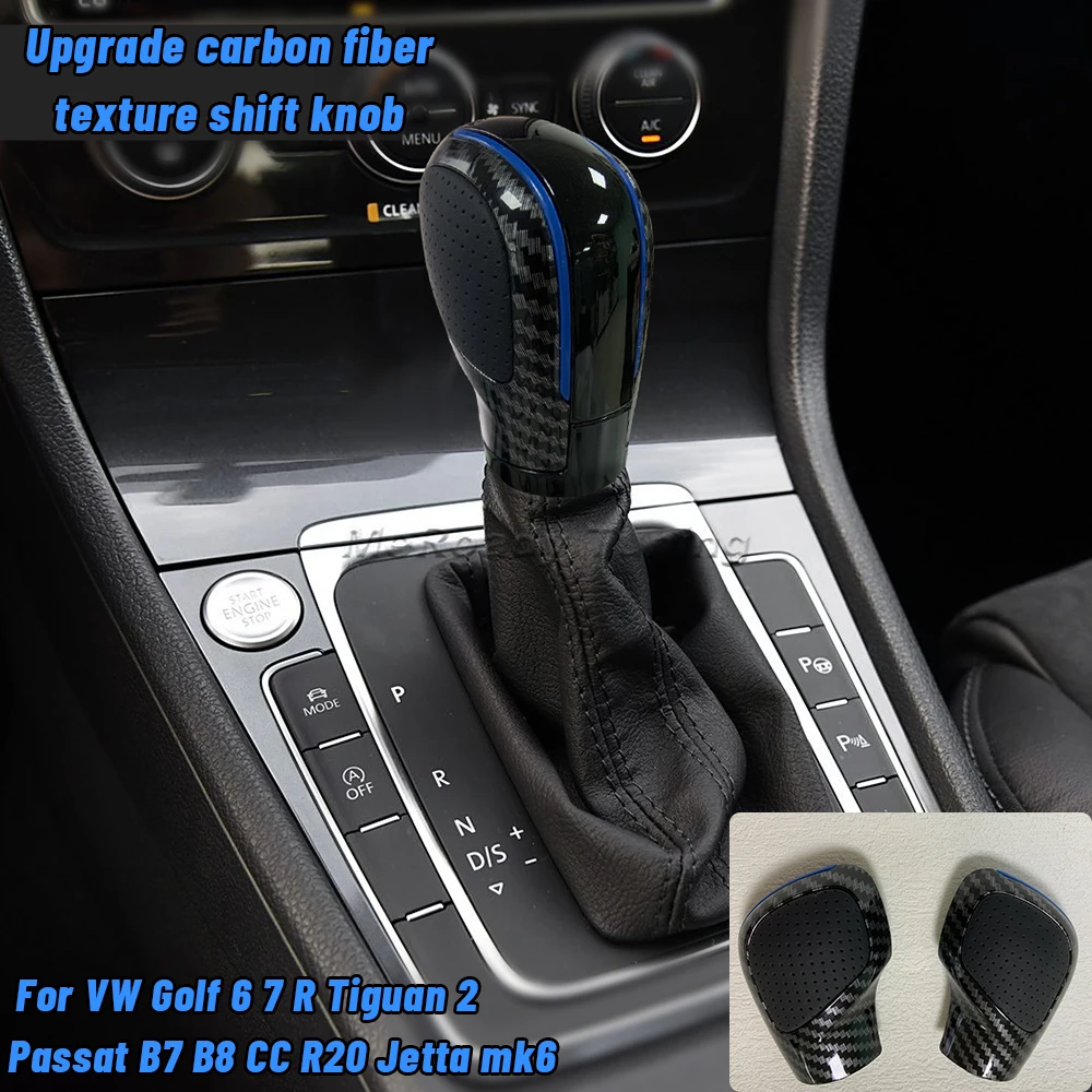 4PCS Carbon Fiber Dipping Shift Knob Cap Shifter Cover for VW Golf 6 7 R Passat B7 B8 CC R20 Jetta MK6 GLI Tiguan MK2 Interior