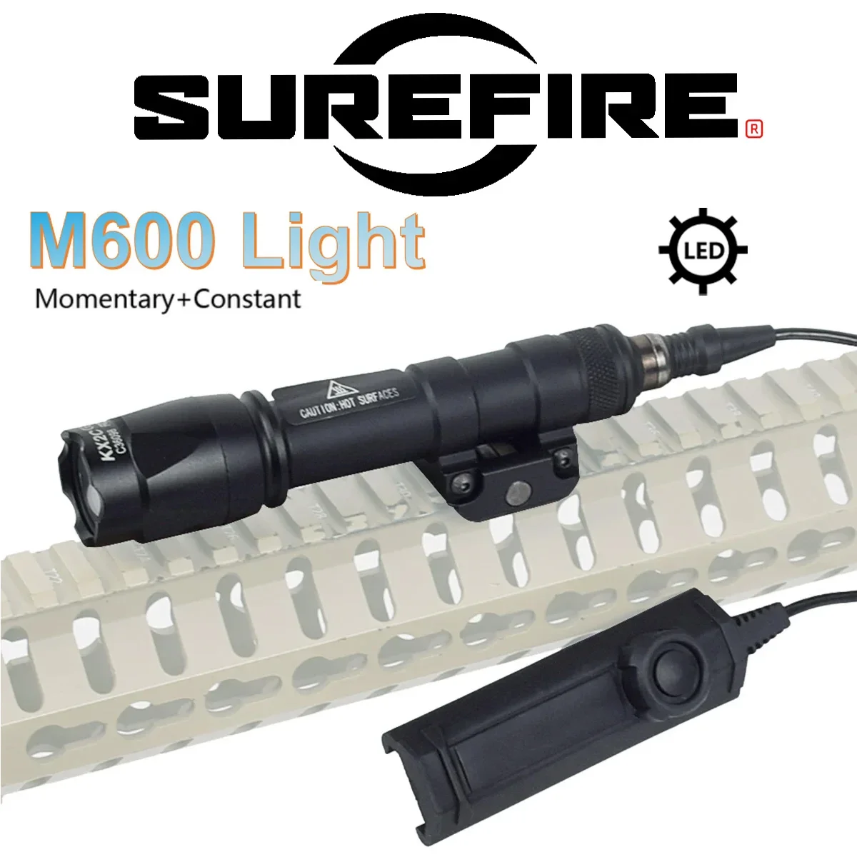 

Tactical SureFire M600 M600B M600C Weapon Hunting LED Flashlight Dual Function Pressure Switch Button Switch Airsoft Gun Lamp