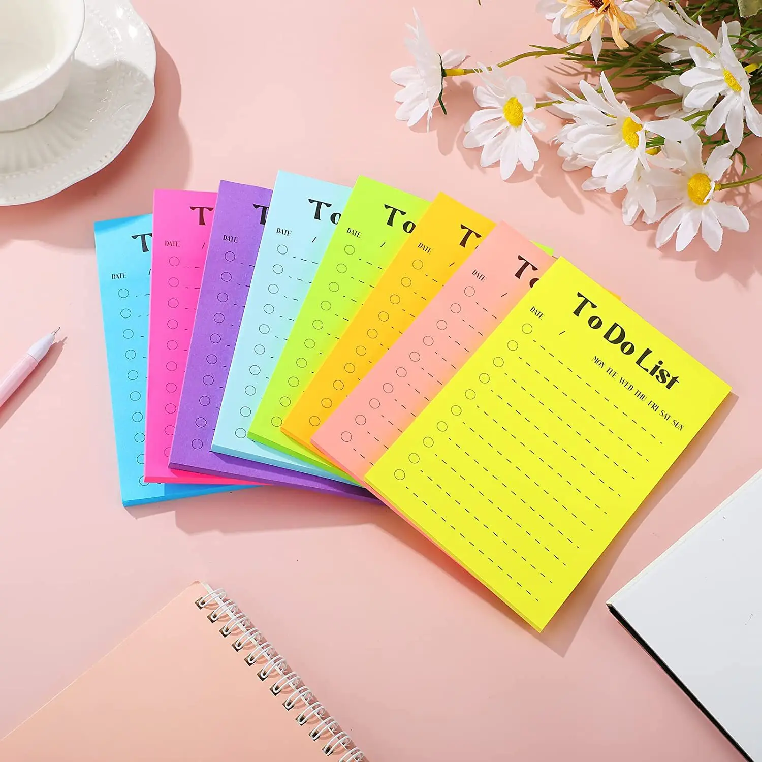 50 Sheets To Do List Notepad color To Do List Sticky Notes Adhesive Memo Pad Portable Daily Planner Grocery check List Notepad - view 2