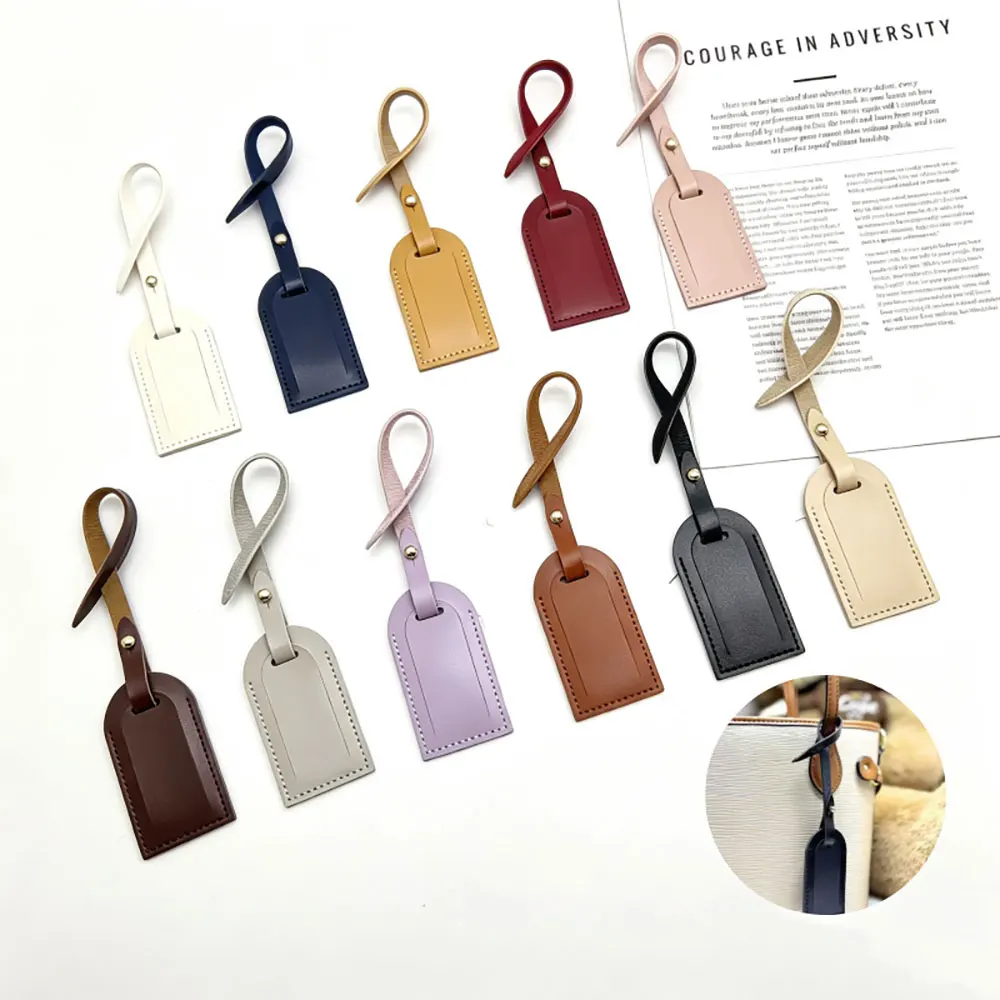 1Pcs New PU Luggage Tag For Women And Men Suitcase ID Address Label Tag With Strap Travel Baggage Name Tag Bag Accessories
