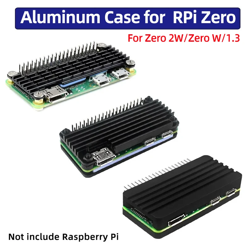 Raspberry Pi Zero 2 W Aluminum Case Passive Cooling Heat Sink Silicone Thermal Pad with Screwdriver for Pi Zero 2 W /ZeroW/V1.3