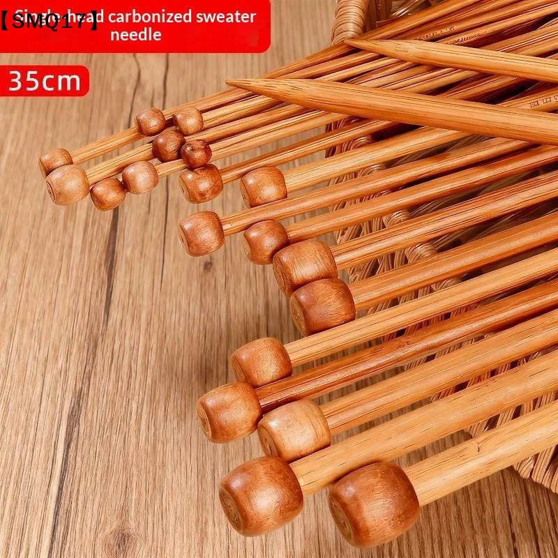 2Pcs Bamboo Knitting Needles With Single Pointed Tips Handmade DIY Single-Pointed Knitting Needles, Suitable Yarn Beginners【SMQ】