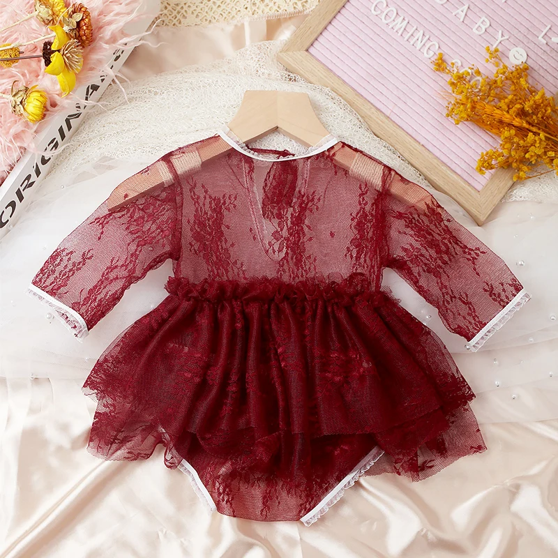 Ylsteed 2 Pieces Set Newborn Girl Lace Dress Romper with underpants Baby Girl Photography Outfits