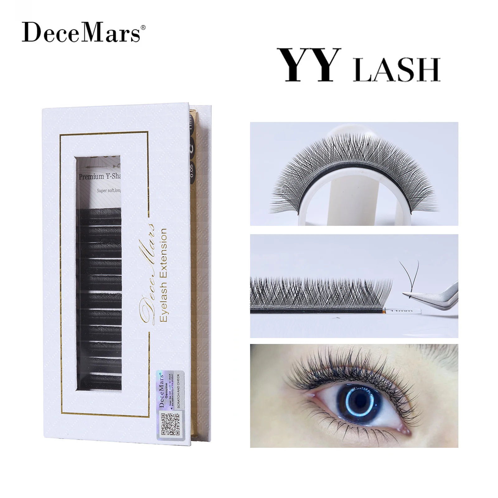Decemars Yy Eyelash Extension 6Mm-18Mm Length Black
