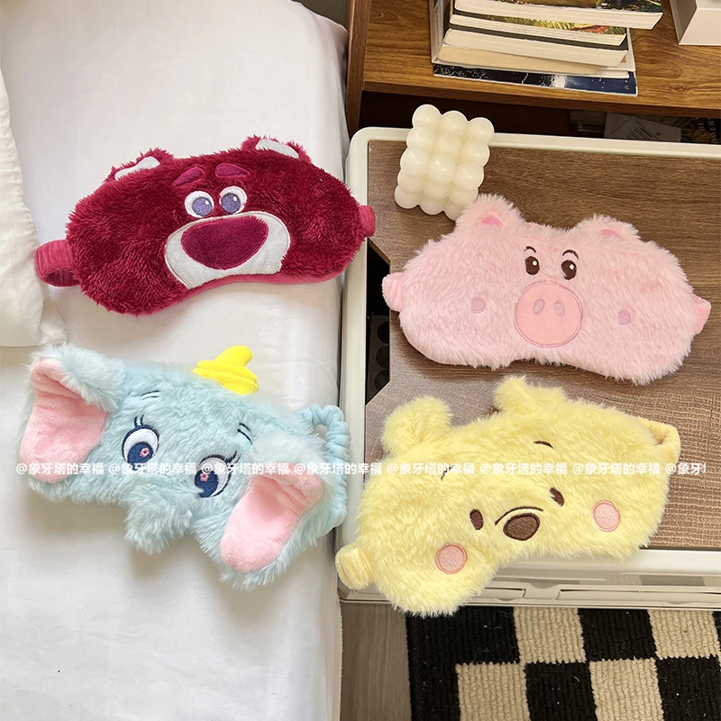 Disney Pooh Bear Sleeping Eyepatch Stitch Dumbo Sullivan Plush Eye Patch Girl Alien Lotso Shading Eye Mask Travel Rest Eyepatch