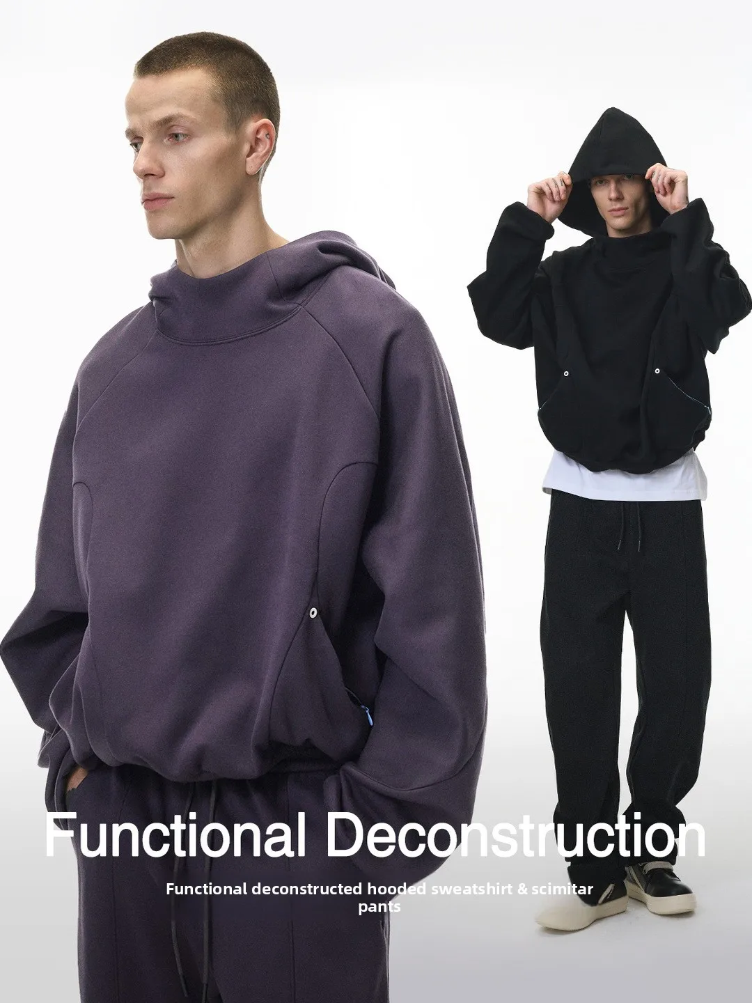 

Комплект из худи и брюк Brave Flng Fce с подкладкой, новая зимняя повседневная одежда, мужская, с высоким воротником, функциональная отделка, Sle Eggell...