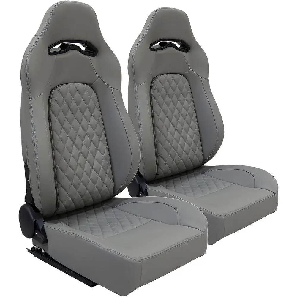 

Спортивные сиденья Unil Racing, регулируемые, откидные, из искусственной кожи, с направляющими, 2 шт. (серые, 36.8"×20.6"×22.6)