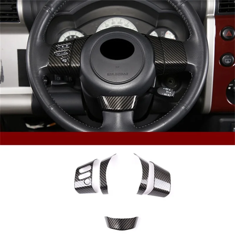 For Toyota FJ Cruiser 2021 2020 2019 -2007 Car Steering Wheel Trim Decoration Protection Sticker Carbon Fiber Auto Styling Parts