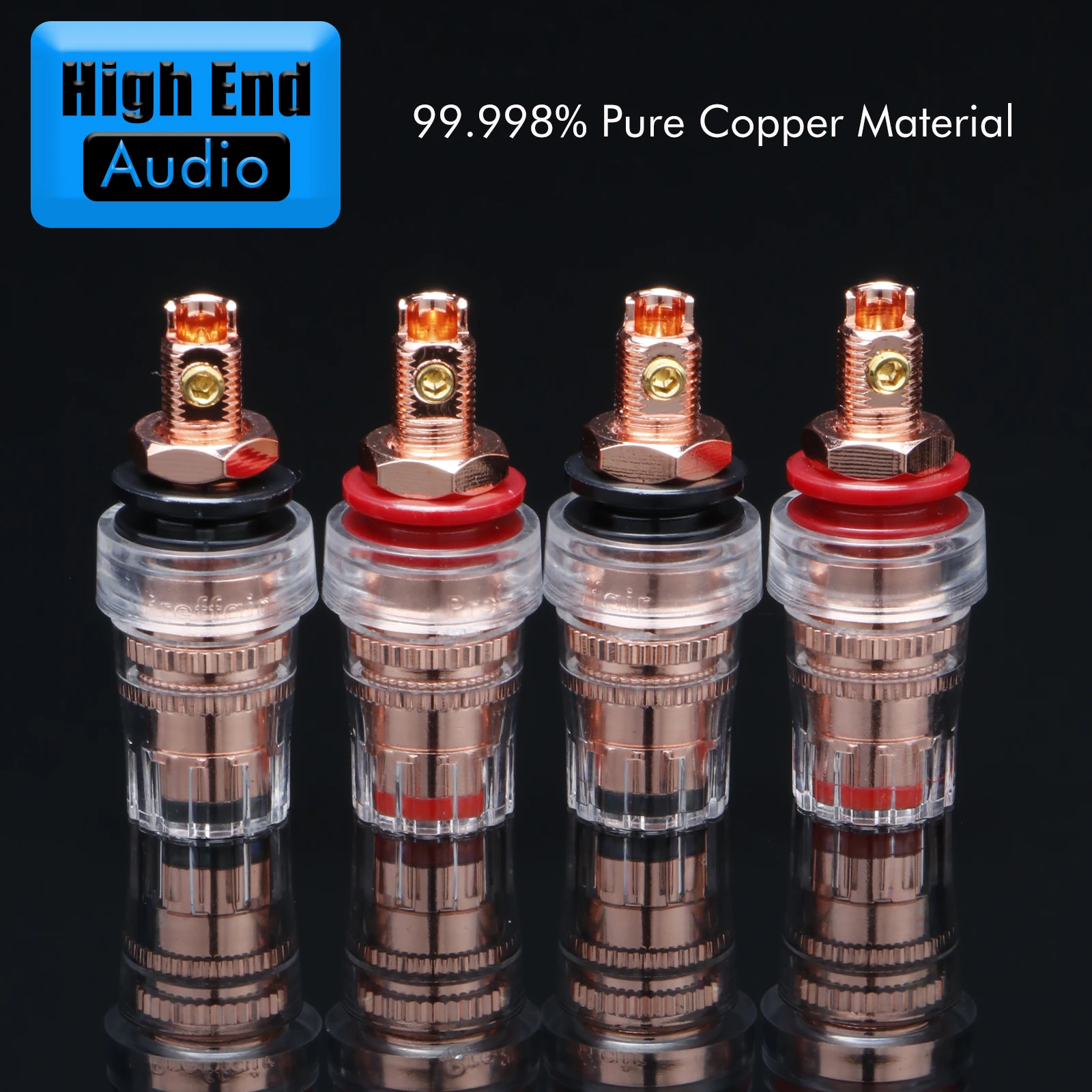 4PCS Pure Copper Speaker Short Binding Posts Banana Plug Terminals Banana Jack Sound Audio Connector Adapter