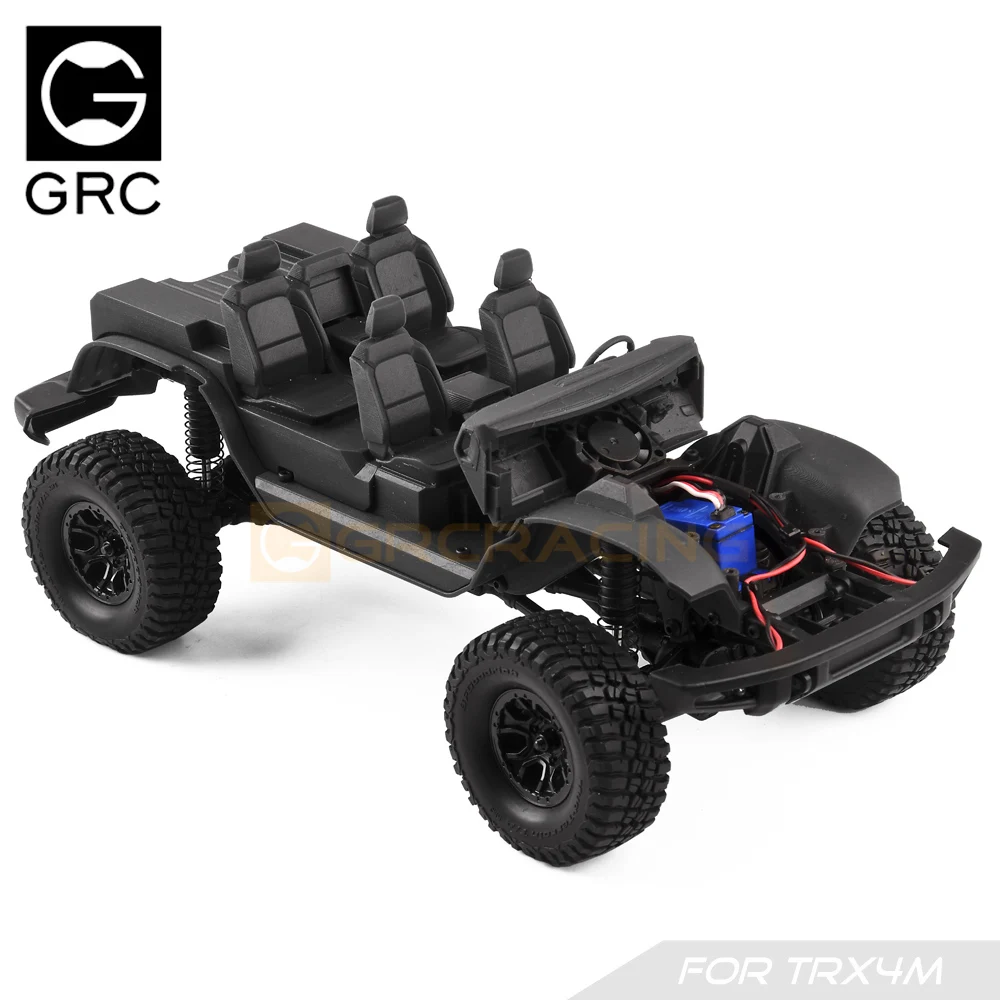 Siège de contrôle central de cockpit simulé, intérieur avec moteur, ventilateur de refroidissement pour voiture inoler 1/18 RC, Traxxas TRX4M Bronco, pièce de mise à niveau