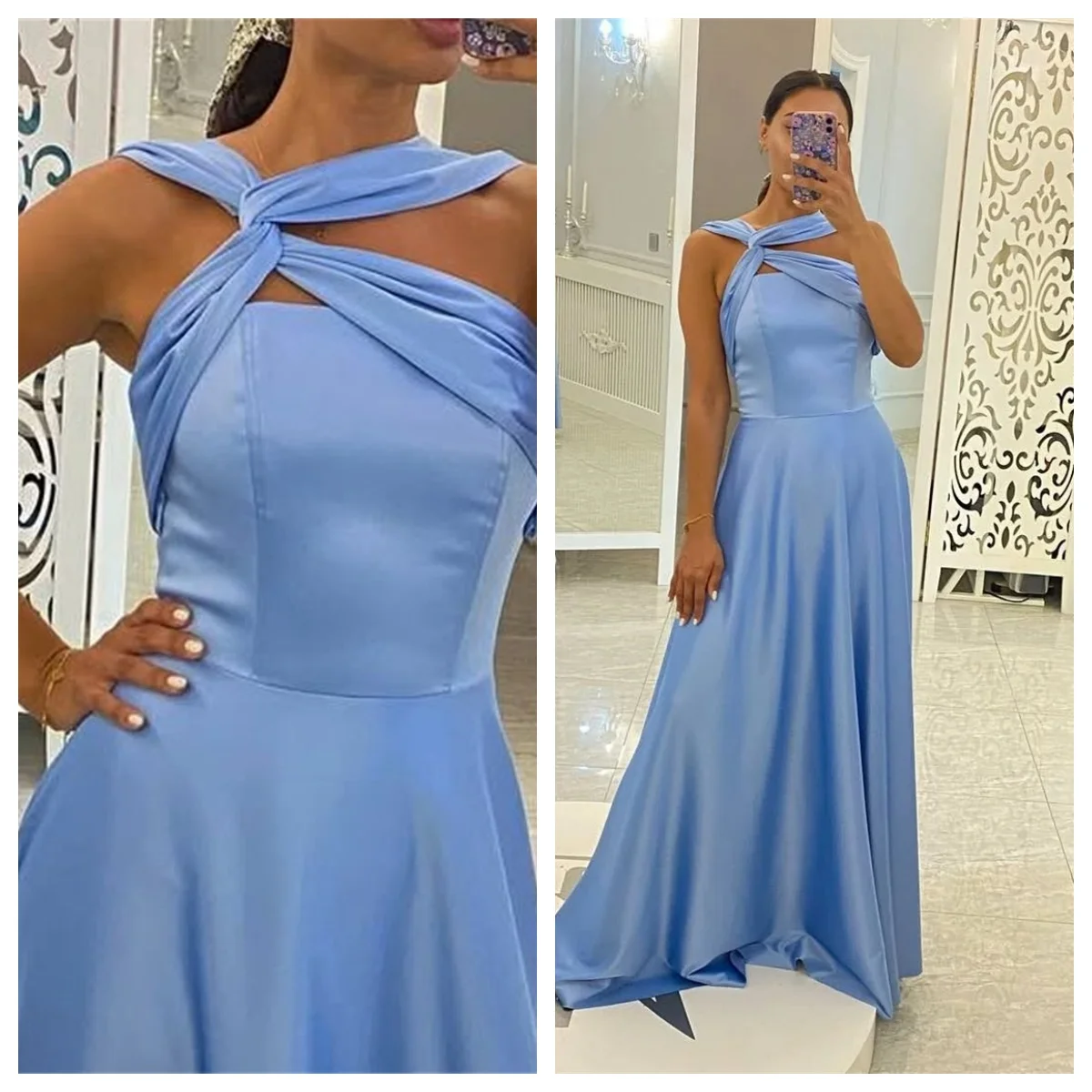 Vestidos de fiesta sin mangas, delicados, sin tirantes, de satén clásico, personalizados, elegantes, corte en A, hasta el suelo, fruncidos, para ocasiones especiales