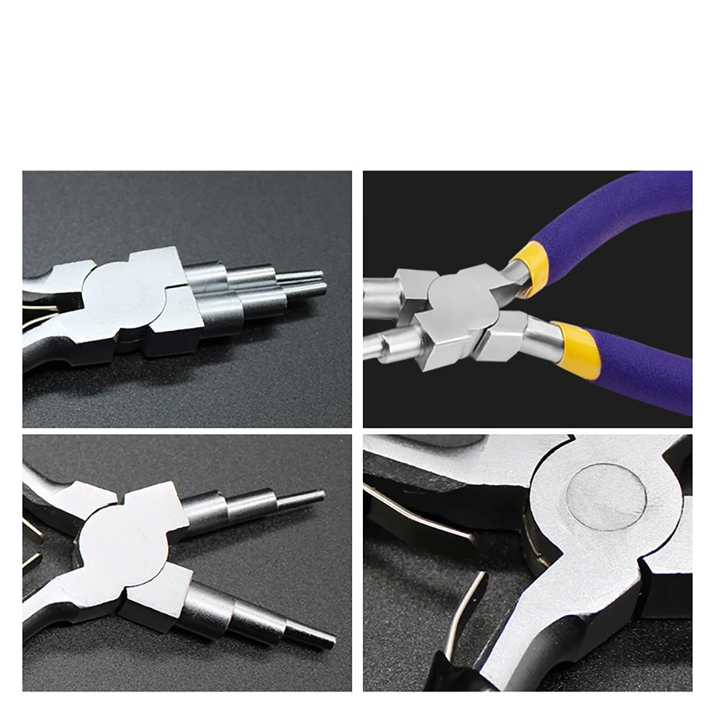 6 in 1 Wire Bending Pliers Guardrail Pliers Wire Ring Forming Pliers for 3-10mm Rings and Jump Rings Jewelry Making Tool