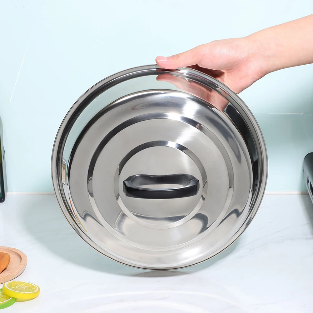 

Stainless Steel Pot Lid Universal Replacement Thickened Cookware Cover Round Easy Clean Kitchen Helper