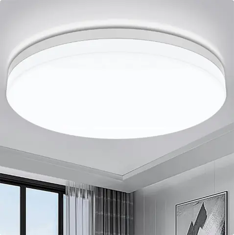 Ultra-thin Round LED Ceiling Lamp Waterproof Flush Mount Fixture 6500K Daylight Modern Home Lighting for Bedroom Kitchen Hallway