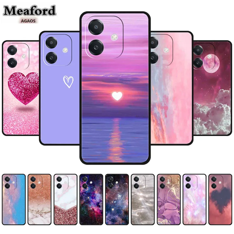 Marble Soft Phone Case for Oppo A3X A3 4G 5G Coque Bumper Funda Oppo A40 A60 TPU Silicone Back Cover Colourful Shield Capa Case