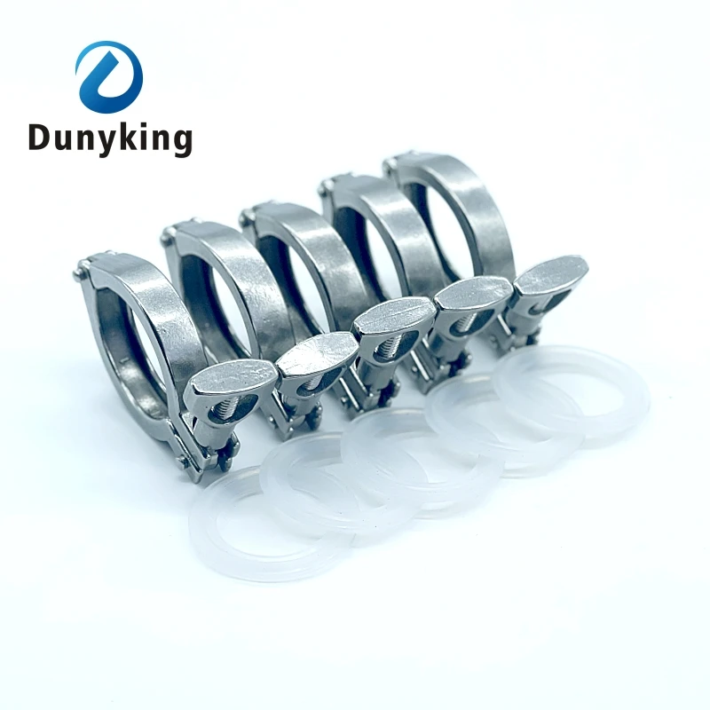 

1 set 1.5" 2" 2.5" 3" Tri Clamp 50.5/64/77.5/91mm Ferrule OD SS304 Stainless Steel Tri Clover Sanitary Fitting for home Brewing